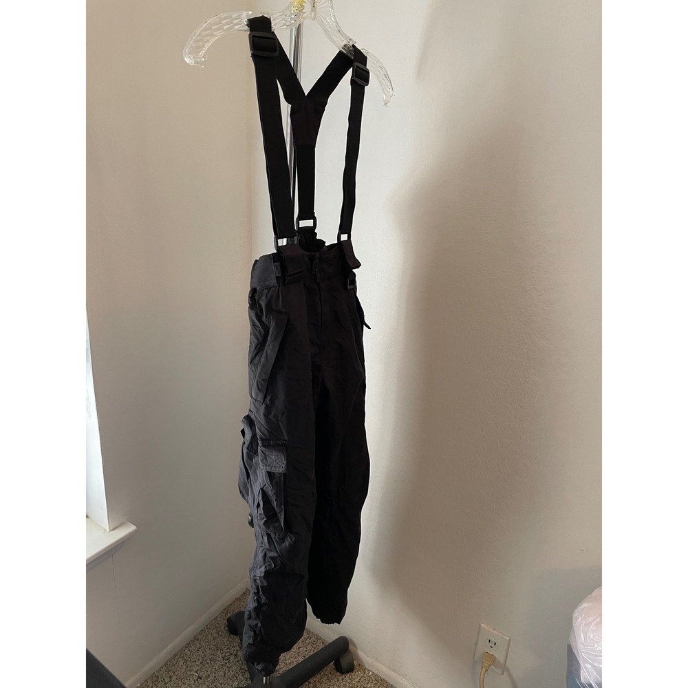 Kids Sport Essentials Black Snow Bib‎ Overalls Pants Size 10 Adjustable Straps